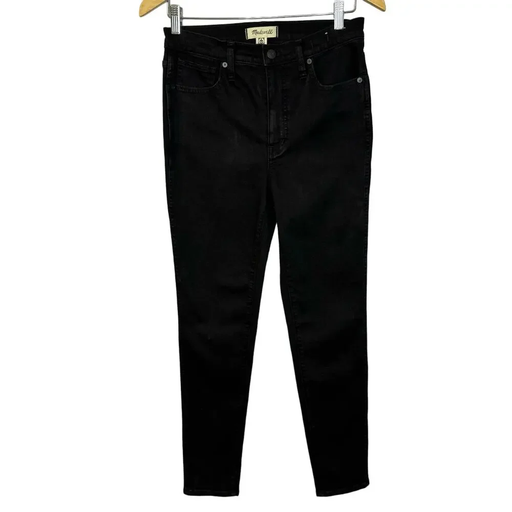 Madewell 10" High-Rise Skinny Jeans Black Stretch  Casual Women's 28 - Picture 2 of 12